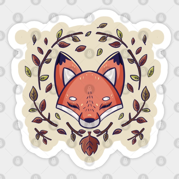 Mandala Fox Sticker by lunaticpark